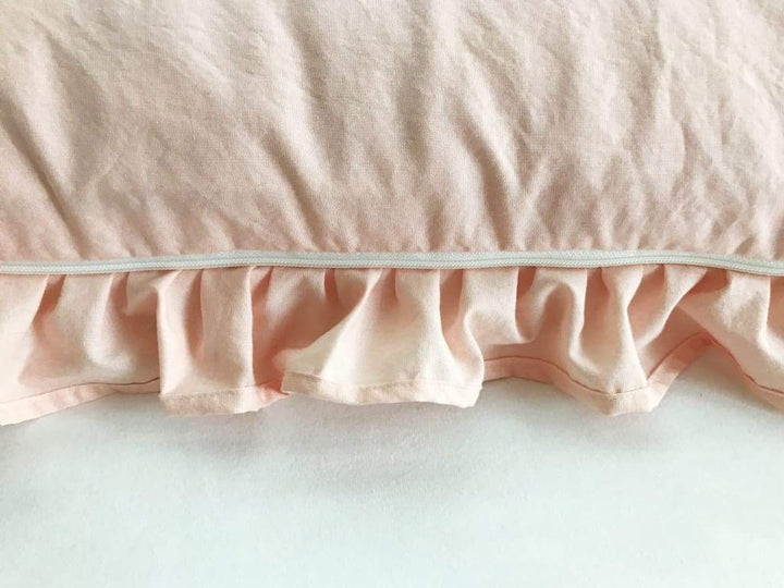Ballet Slipper Pink Ruffled Pillow Sham handmade heirloom nursery - High Cotton Textile