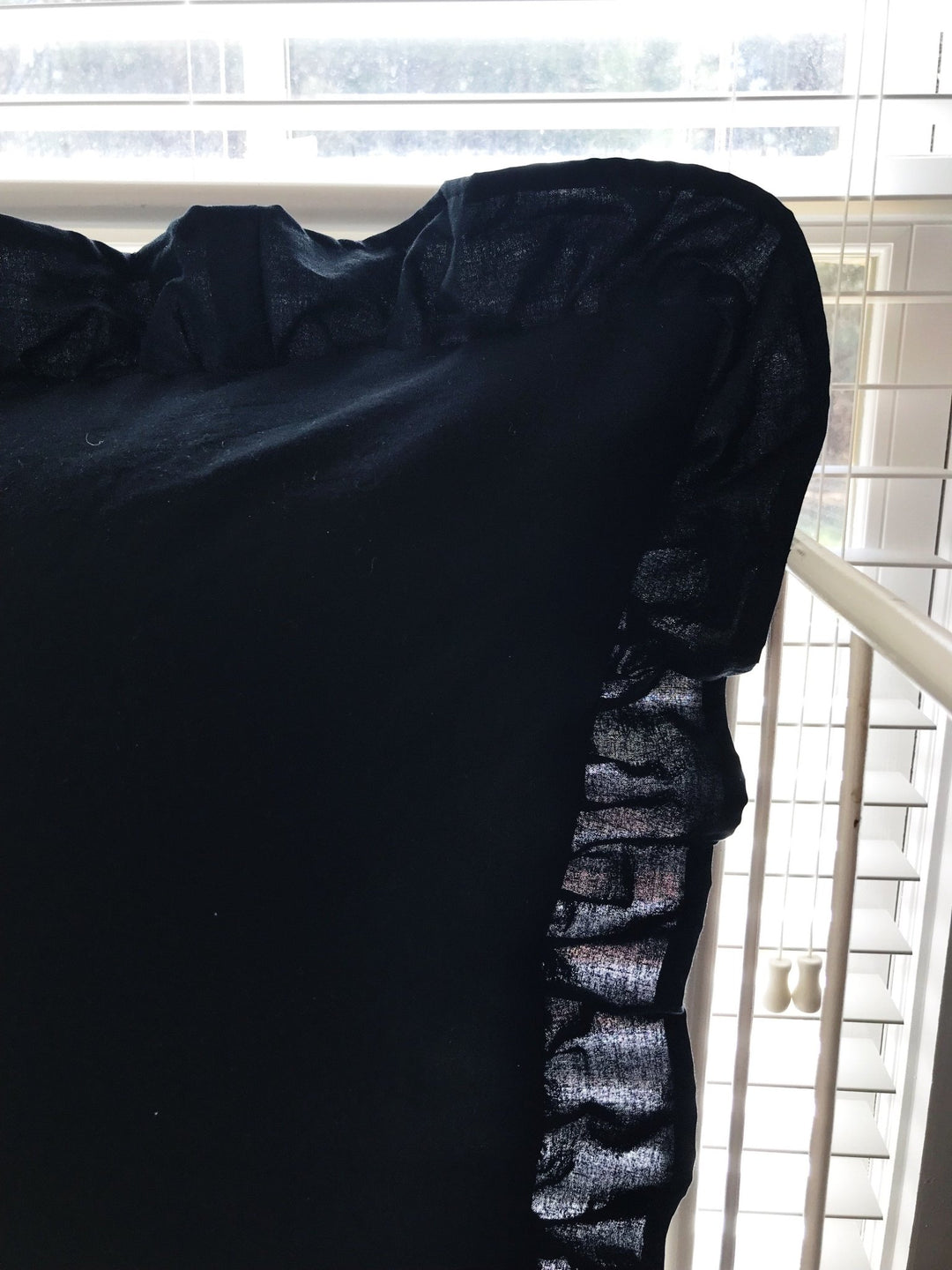 Black 26x26 Ruffled Euro Sham handmade heirloom nursery - High Cotton Textile