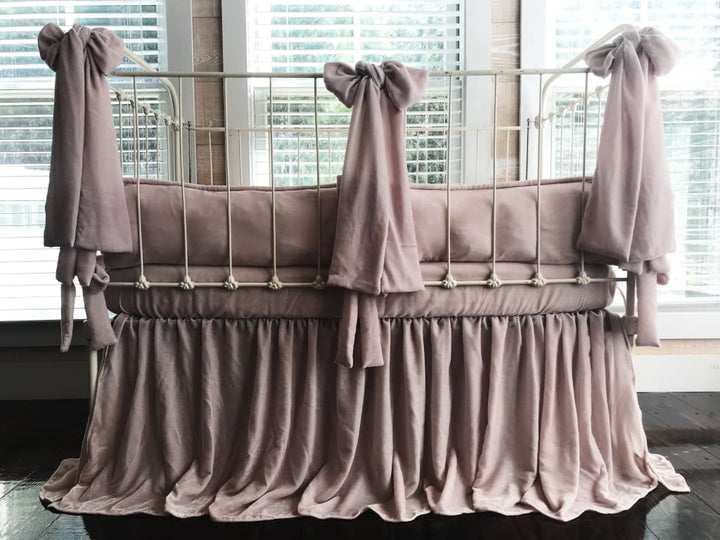 Blush Pink | 100% Silk Velvet Luxury Crib Bedding Ensemble