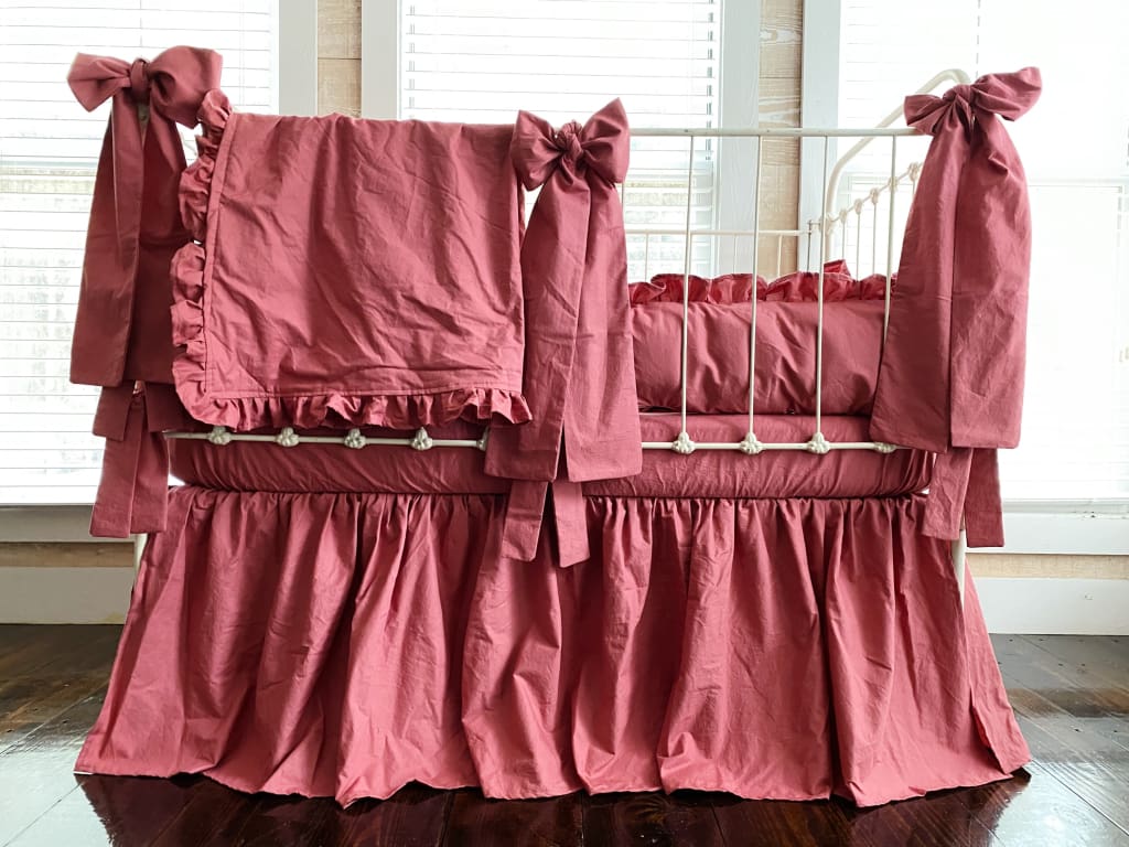 Blush Pink Baby Girl Crib Bedding Set