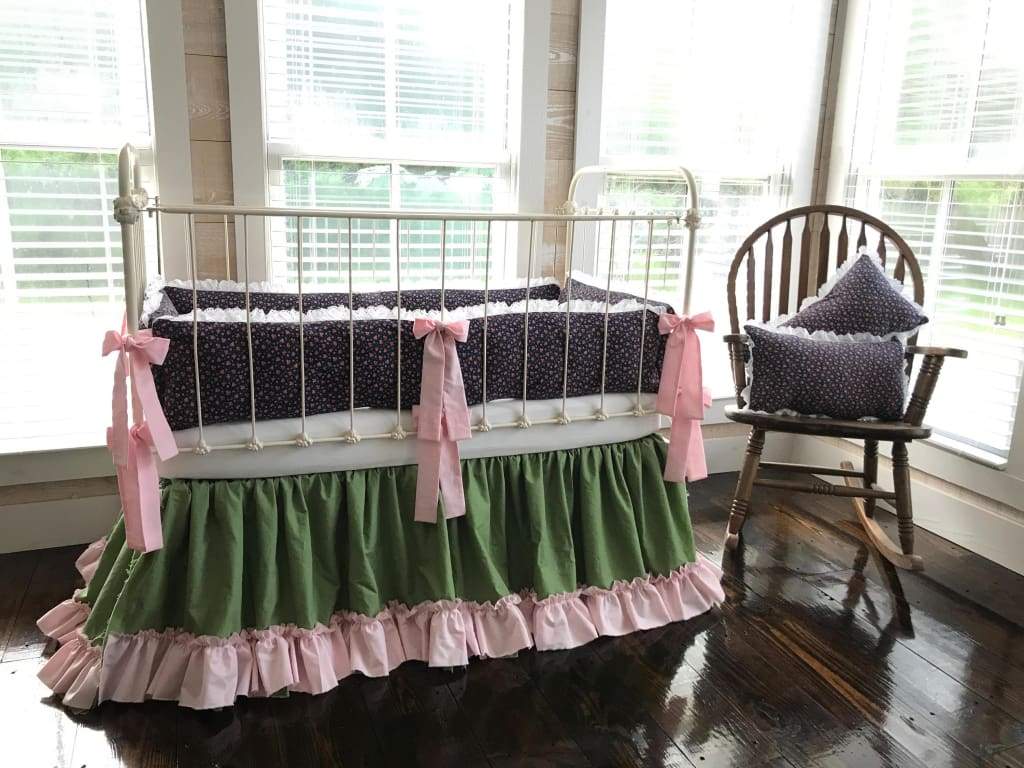 Boho Floral Crib Bedding Set for Girls High Cotton Textile