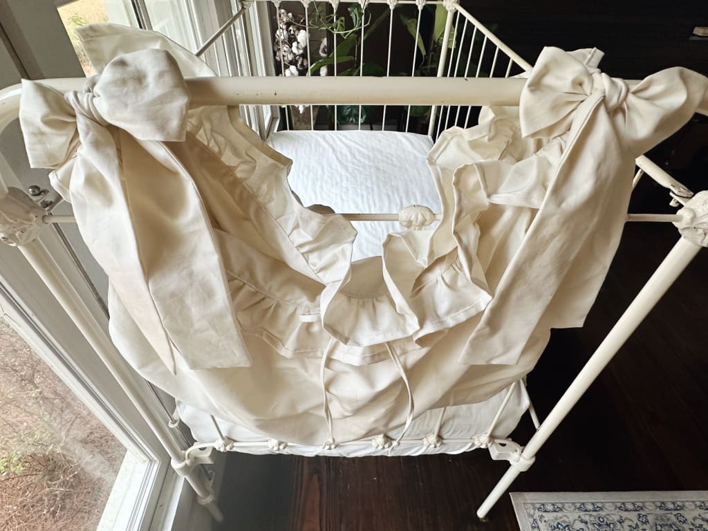 Crib Accessory Bag handmade heirloom nursery - High Cotton Textile