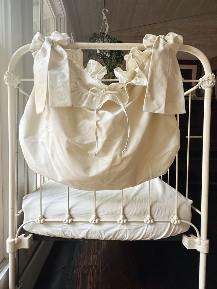 Crib Accessory Bag handmade heirloom nursery - High Cotton Textile