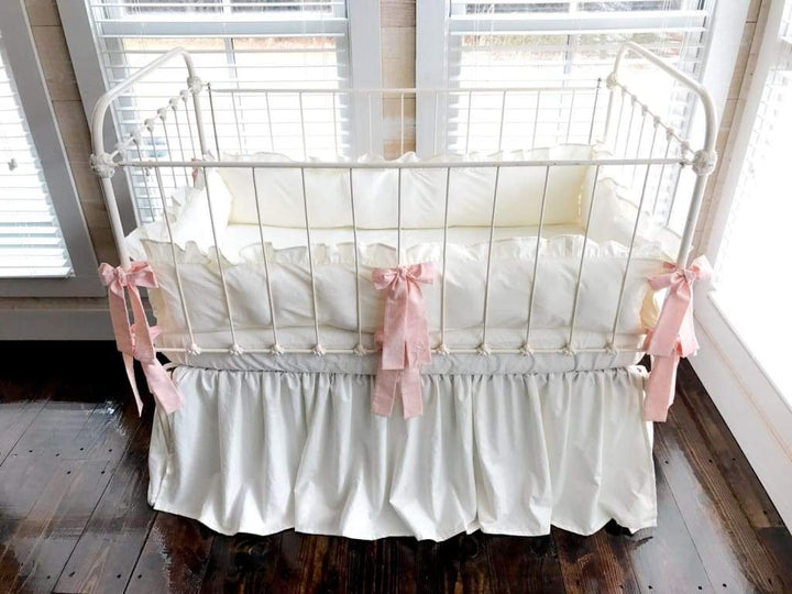 Porcelain + Ballet Slipper | Farmhouse Crib Bedding Set