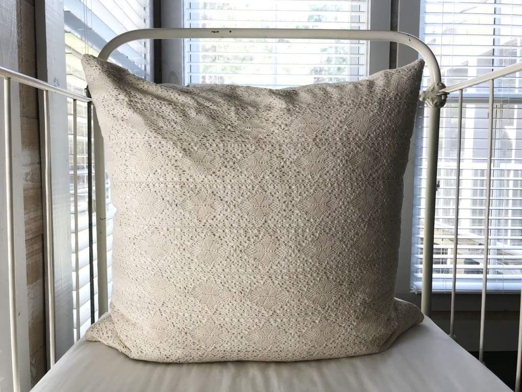 Crochet Lace Boho Euro Pillow Sham - High Cotton Textile 