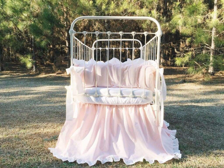 Baby Pink + Ivory | Ruffled Crib Bedding Set