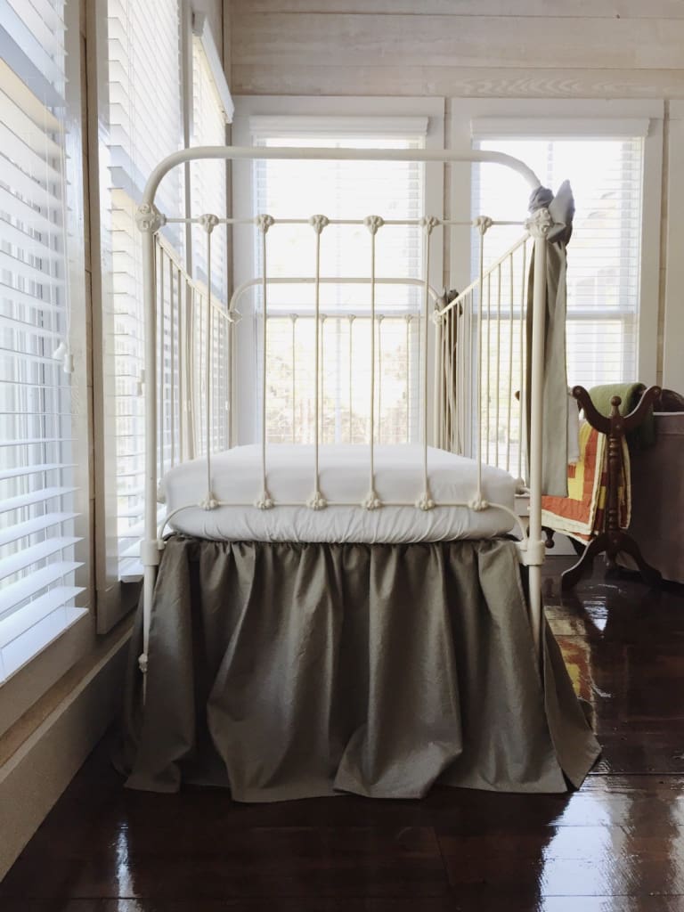 Elephant Farmhouse Crib Bedding Set handmade heirloom nursery - High Cotton Textile