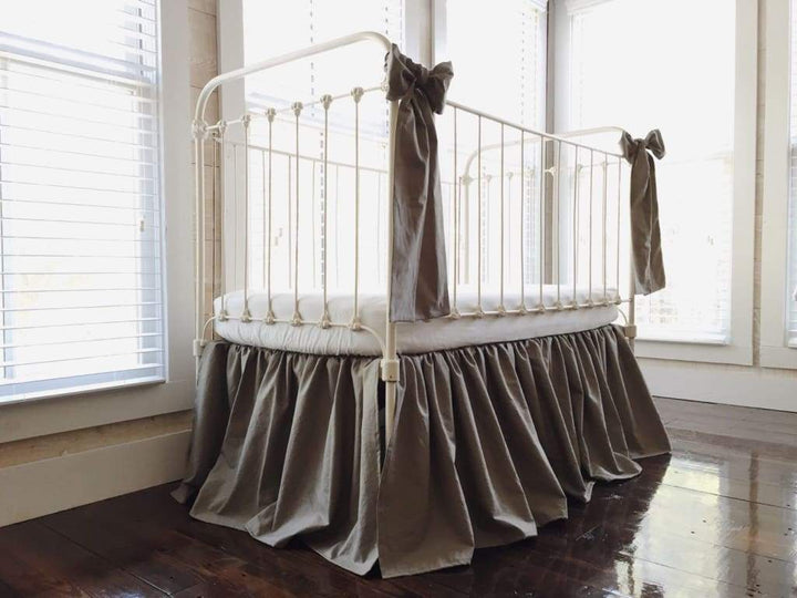 Elephant Farmhouse Crib Bedding Set handmade heirloom nursery - High Cotton Textile