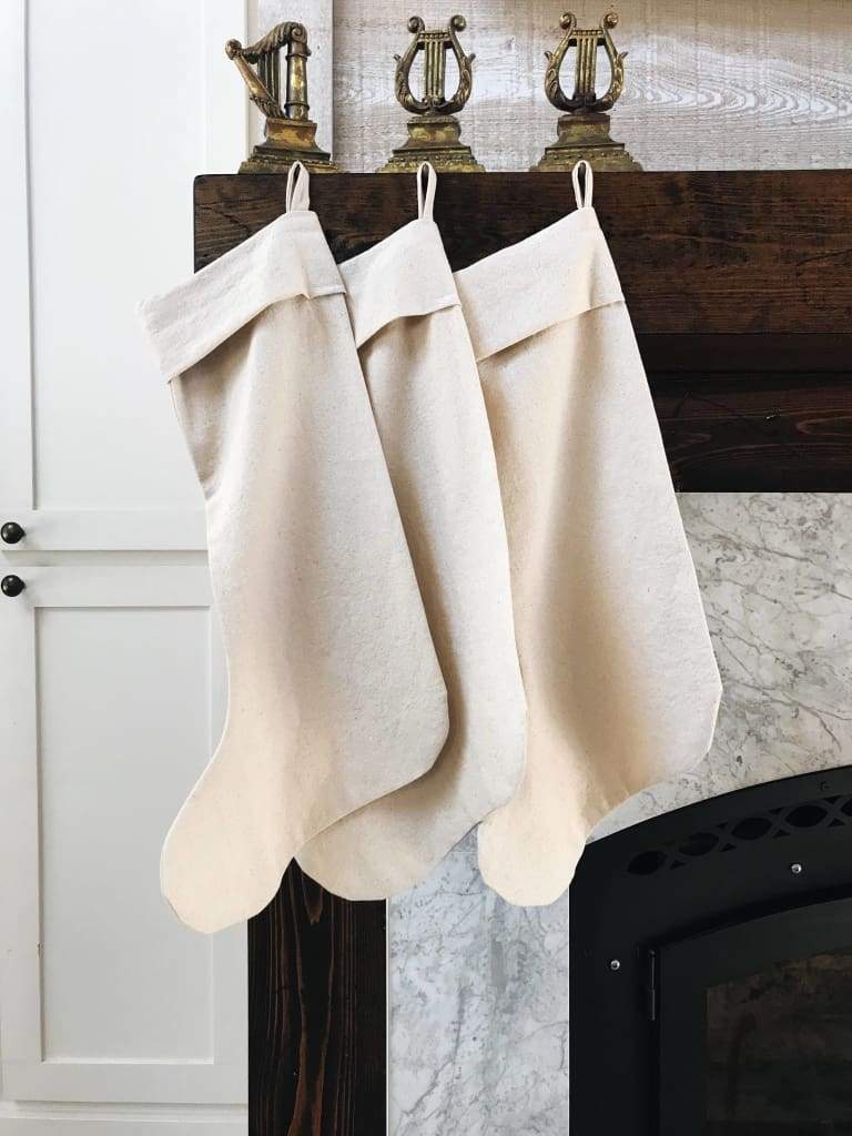 Farmhouse Christmas Stockings handmade heirloom nursery - High Cotton Textile