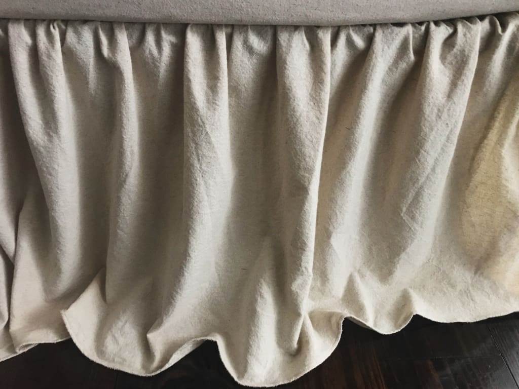 gender neutral Osnaburg crib skirt