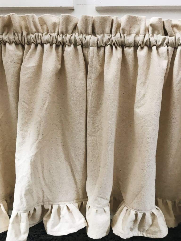 Farmhouse Ruffle Cafe Curtains handmade heirloom nursery - High Cotton Textile
