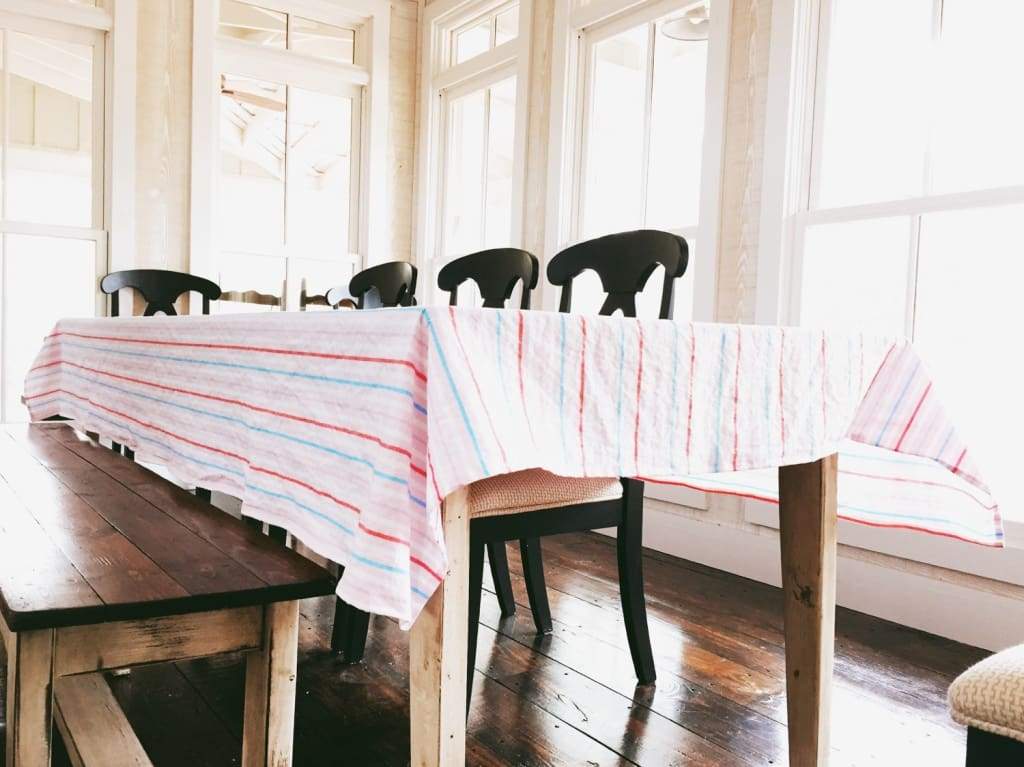 Farmhouse Tablecloth handmade heirloom nursery - High Cotton Textile