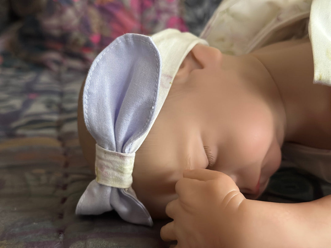 Heirloom personalized newborn baby headband handmade in Alabama — view 9