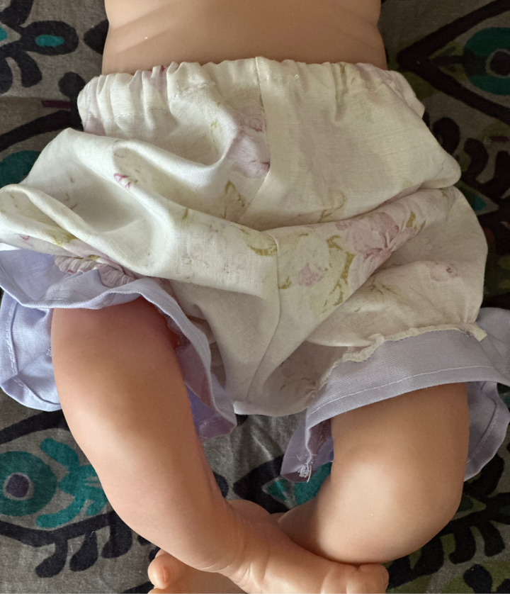 Heirloom ruffled baby bloomers handmade in Alabama — view 2