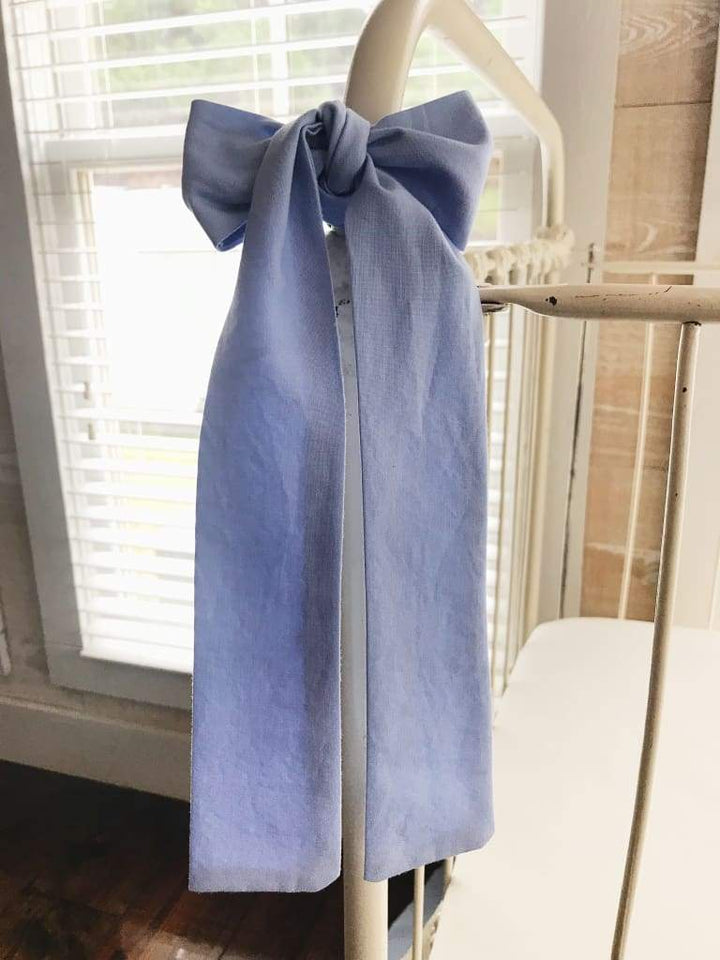 Ivory and Baby Blue Farmhouse Tailored Crib Bedding Set handmade heirloom nursery - High Cotton Textile