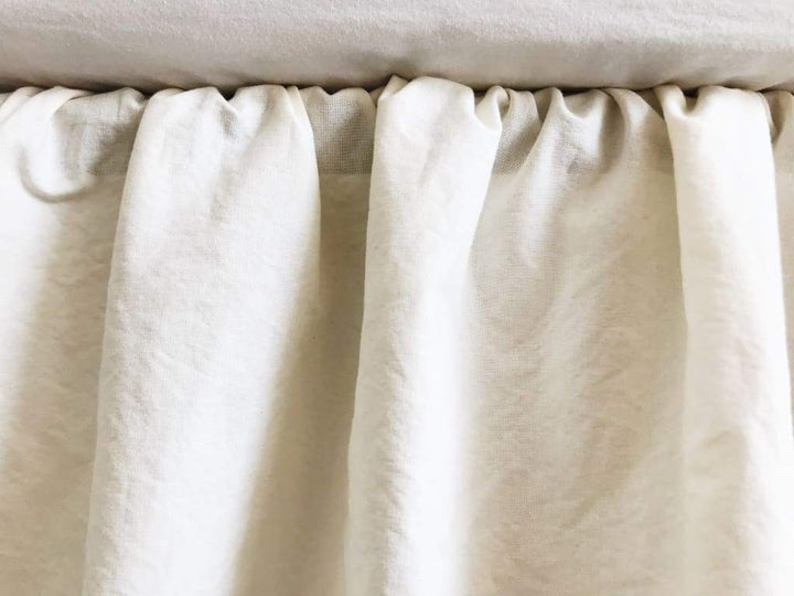 Ivory and Black Ruffled Crib Skirt handmade heirloom nursery - High Cotton Textile