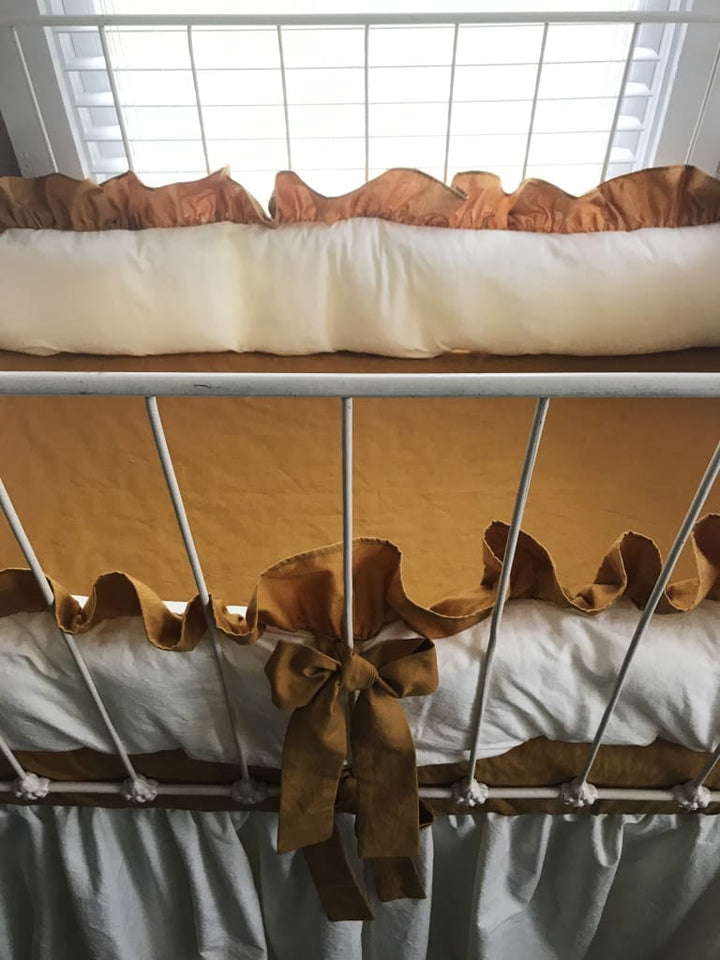 Ivory and Gold | Ruffled Crib Liner Set