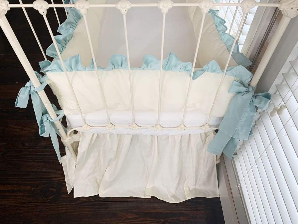 Ivory and Mist | Farmhouse Crib Bedding Set