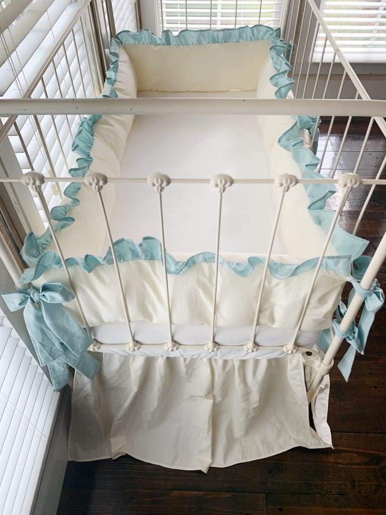 Ivory and Mist | Farmhouse Crib Bedding Set