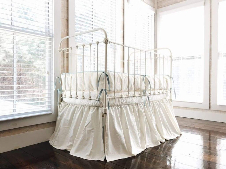 Ivory + Mist | Farmhouse Tailored Crib Bedding Set