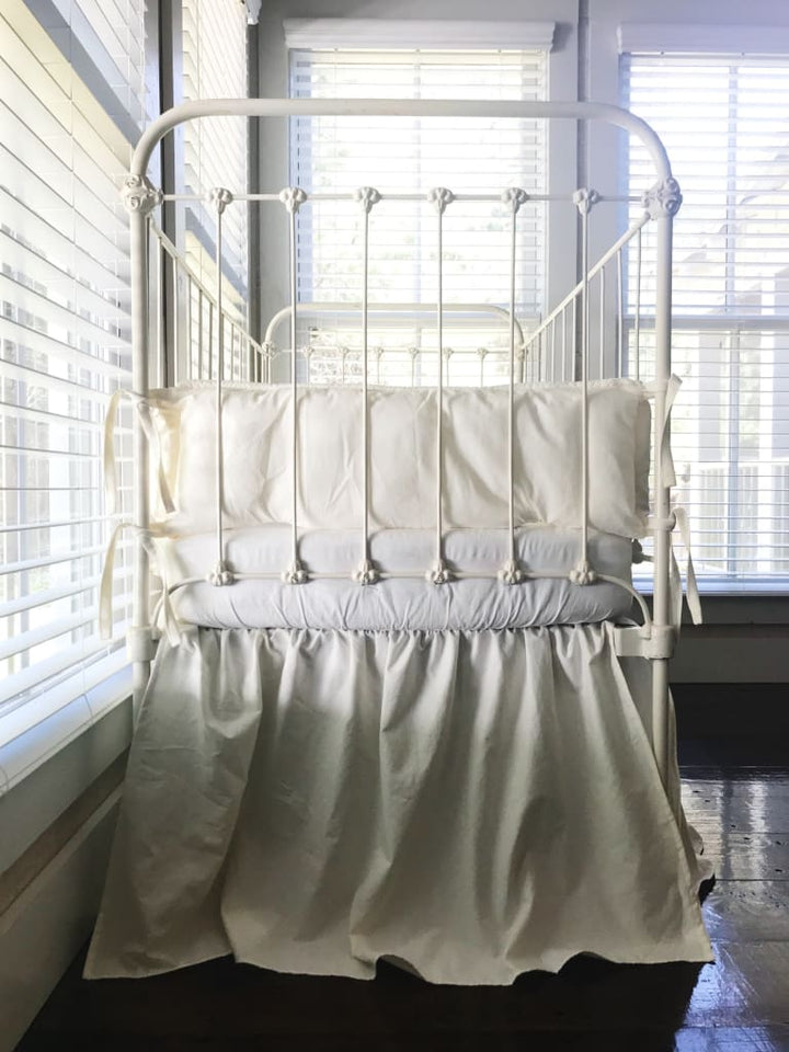 Ivory | Farmhouse Tailored Crib Bedding Set