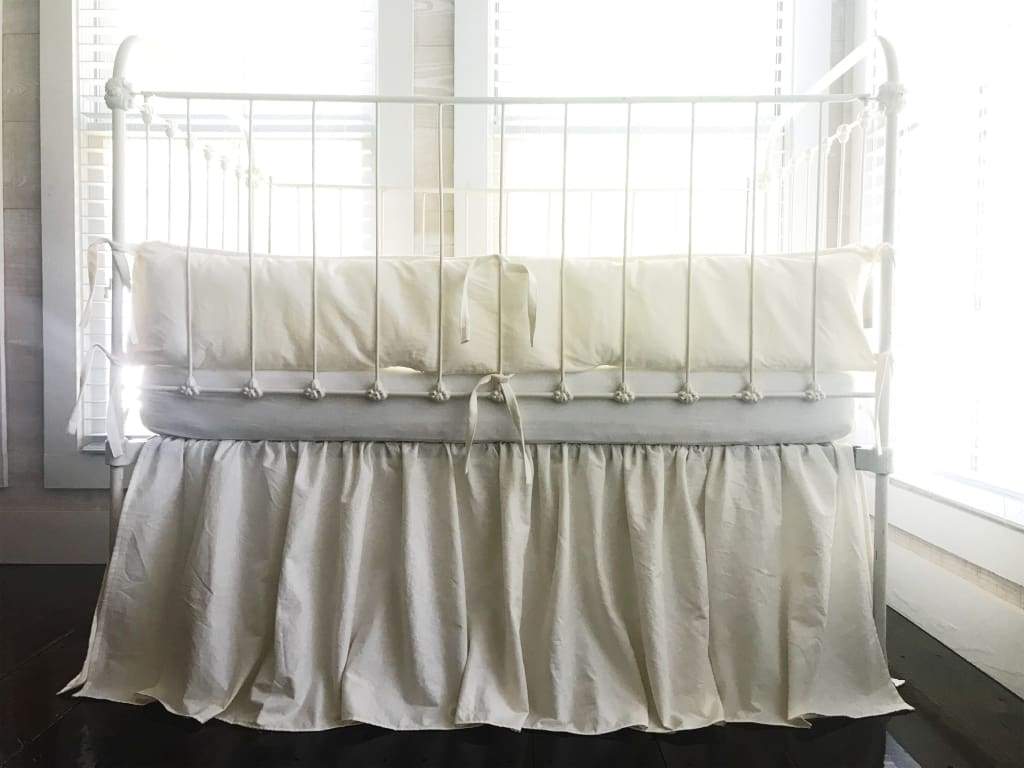 Ivory | Farmhouse Tailored Crib Bedding Set