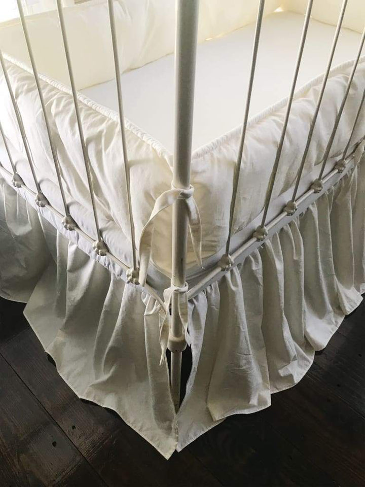 Ivory | Farmhouse Tailored Crib Bedding Set