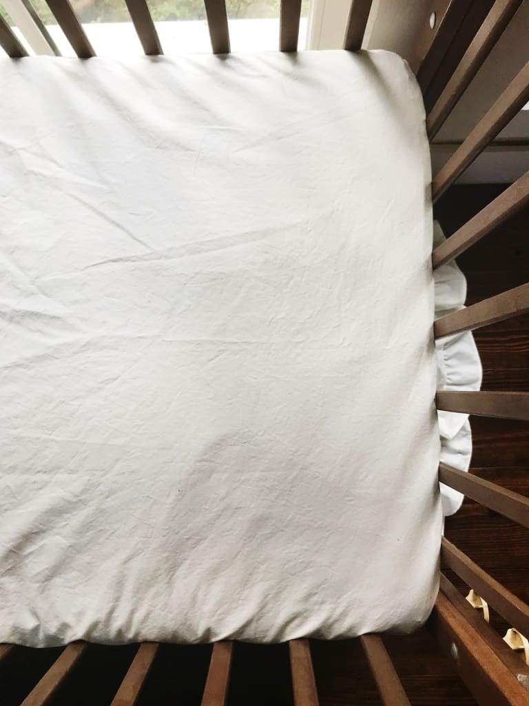 Ivory Mini Crib Sheet handmade heirloom nursery - High Cotton Textile