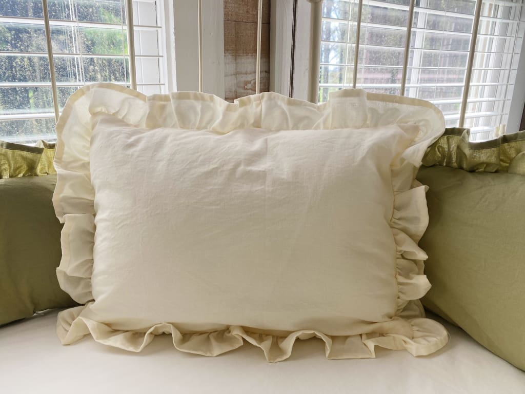 Ivory Ruffled Crib Pillow