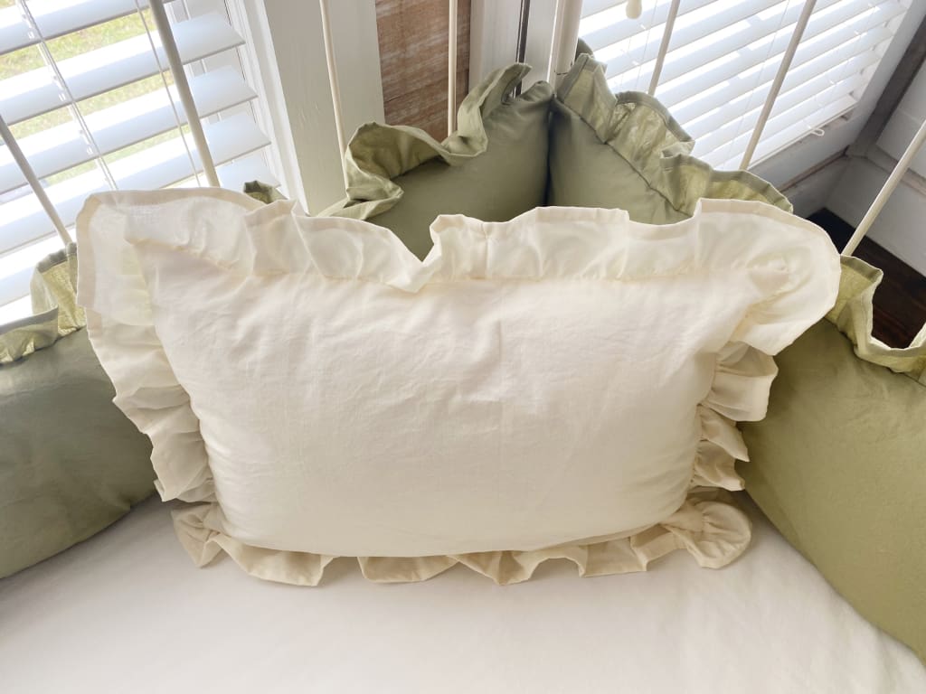 Ivory Ruffled Crib Pillow