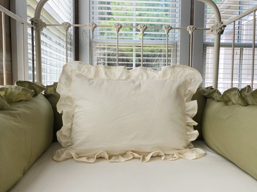 Ivory Ruffled Crib Pillow