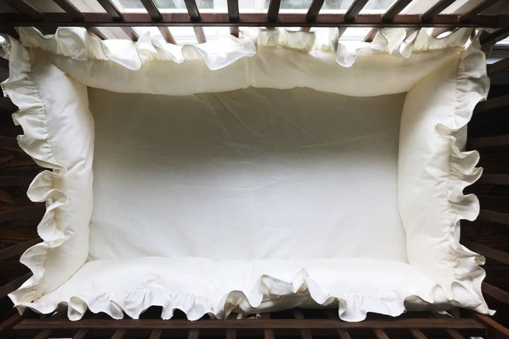 Ivory | Ruffled Mini Crib Bedding Set