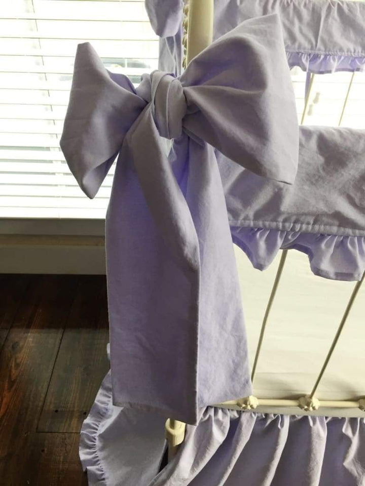 Lavender Large Crib Bow handmade heirloom nursery - High Cotton Textile
