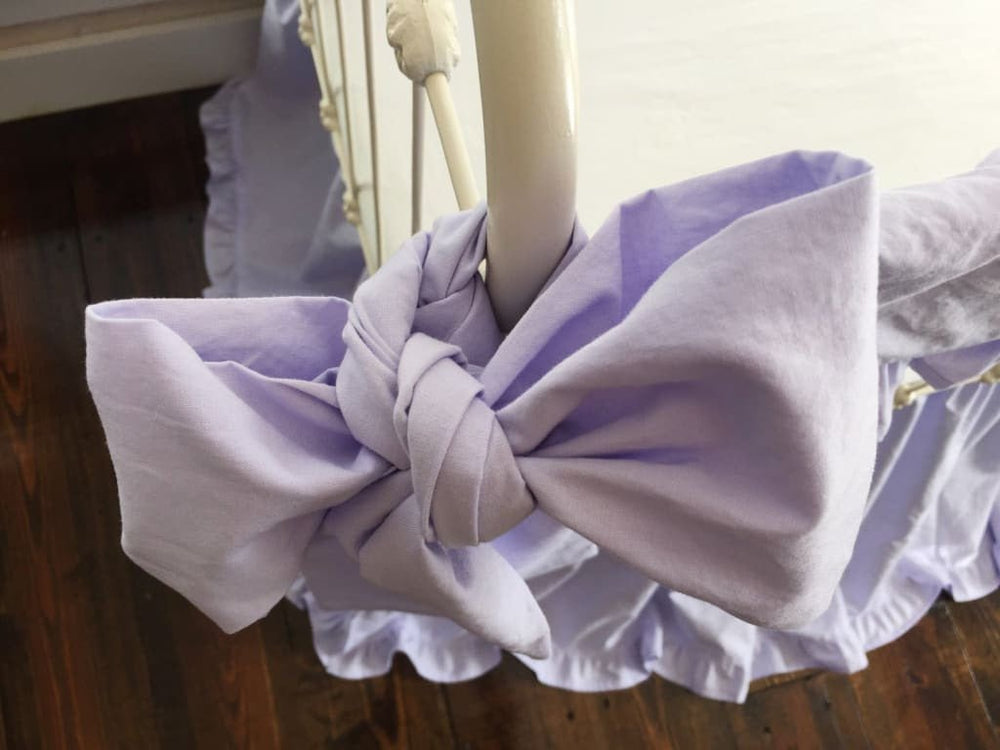 Lavender Large Crib Bow handmade heirloom nursery - High Cotton Textile