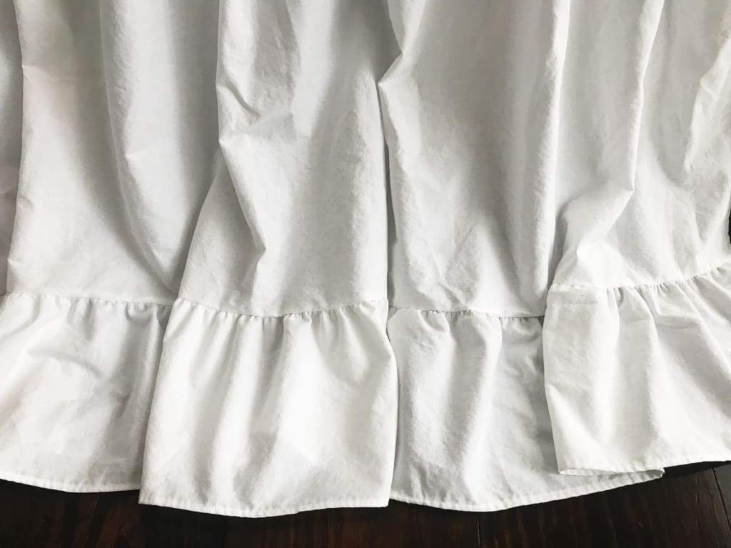 Long White Ruffle Baby Crib Skirt handmade heirloom nursery - High Cotton Textile