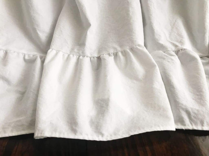 Long White Ruffle Baby Crib Skirt handmade heirloom nursery - High Cotton Textile