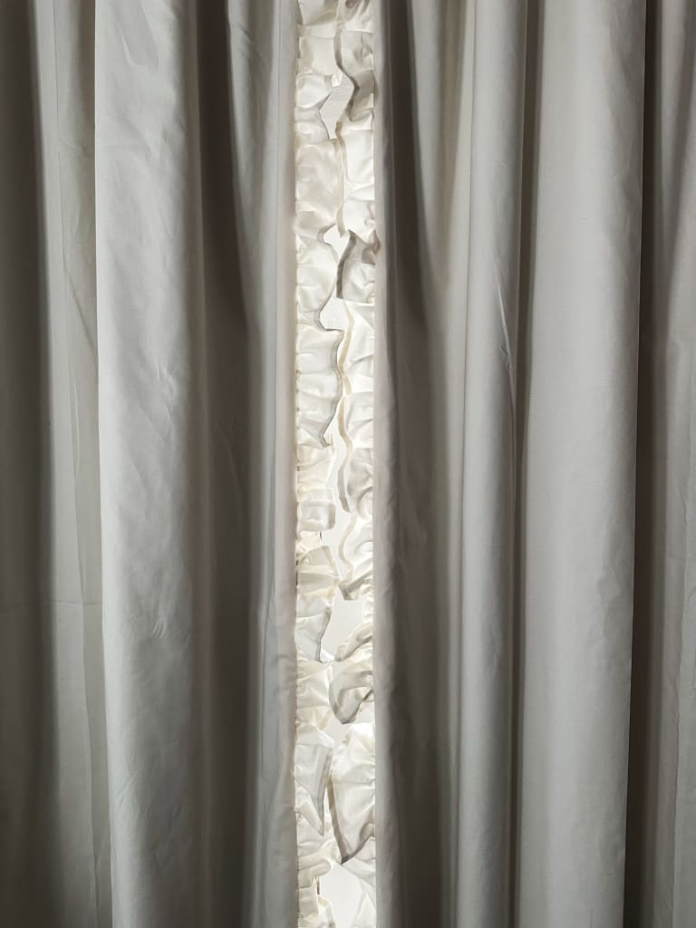 Luxury Handmade Ruffled Blackout Curtains – Porcelain, 1.5 Width Panels (Ready to Ship) - High Cotton Textile 