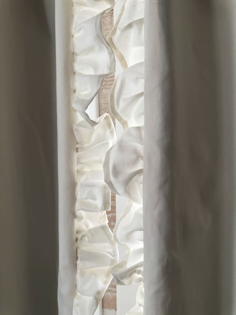 Luxury Handmade Ruffled Blackout Curtains – Porcelain, 1.5 Width Panels (Ready to Ship) handmade heirloom nursery - High Cotton Textile
