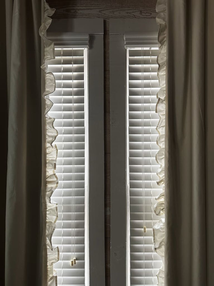 Luxury Handmade Ruffled Blackout Curtains – Porcelain, 1.5 Width Panels (Ready to Ship) handmade heirloom nursery - High Cotton Textile