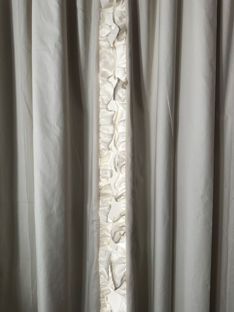 Luxury Handmade Ruffled Blackout Curtains – Porcelain, 1.5 Width Panels (Ready to Ship) handmade heirloom nursery - High Cotton Textile