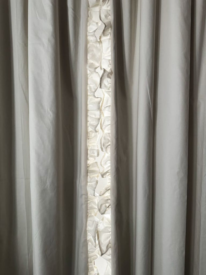 Luxury Handmade Ruffled Blackout Curtains – Porcelain, 1.5 Width Panels (Ready to Ship) handmade heirloom nursery - High Cotton Textile