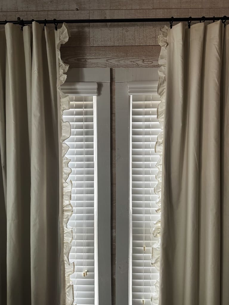 Luxury Handmade Ruffled Blackout Curtains – Porcelain, 1.5 Width Panels (Ready to Ship) handmade heirloom nursery - High Cotton Textile