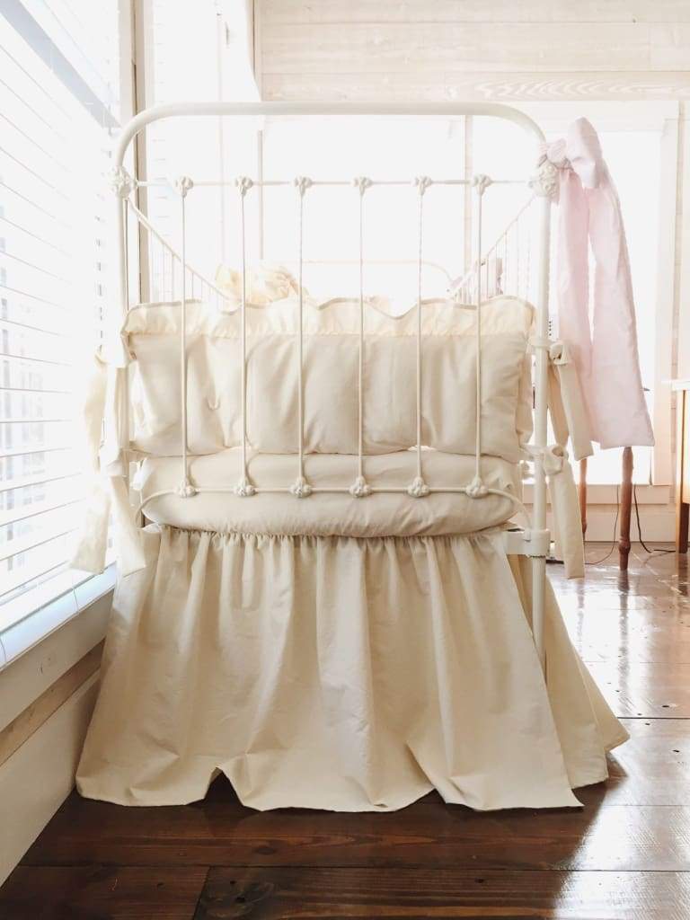 Natural + Baby Pink | Farmhouse Crib Bedding Set