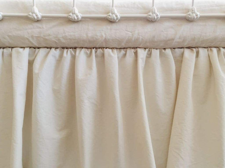 Natural Farmhouse Crib Skirt handmade heirloom nursery - High Cotton Textile