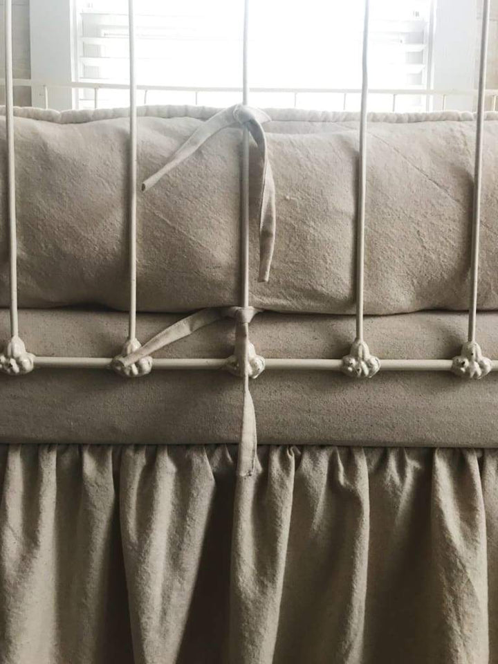 Natural Osnaburg | Farmhouse Tailored Crib Bedding Set