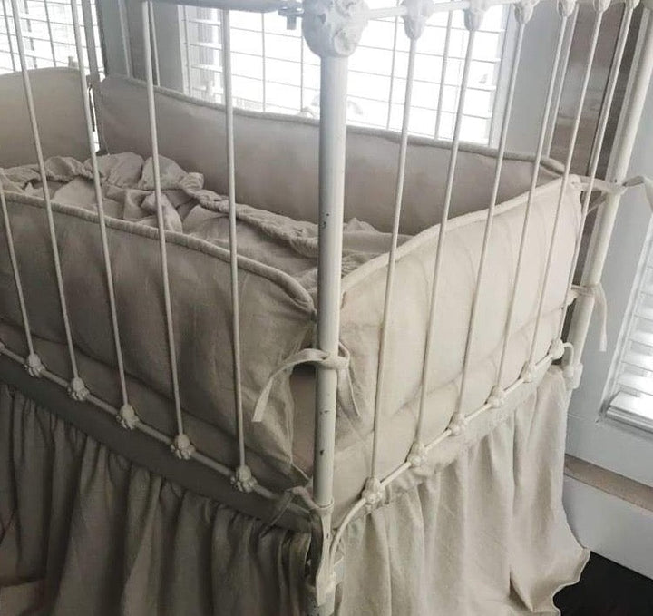 Natural Osnaburg | Farmhouse Tailored Crib Bedding Set