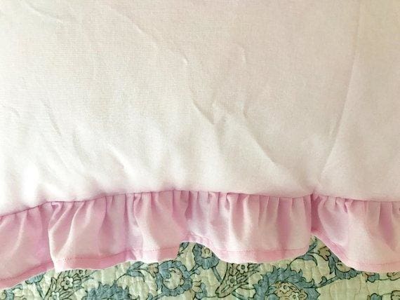 Parfait Pink 26x26 Ruffled Euro Sham handmade heirloom nursery - High Cotton Textile