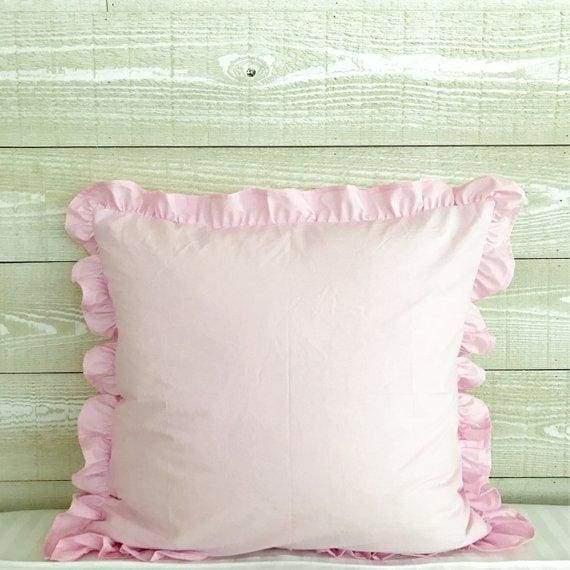 PARFAIT PINK | 26x26 RUFFLED EURO SHAM