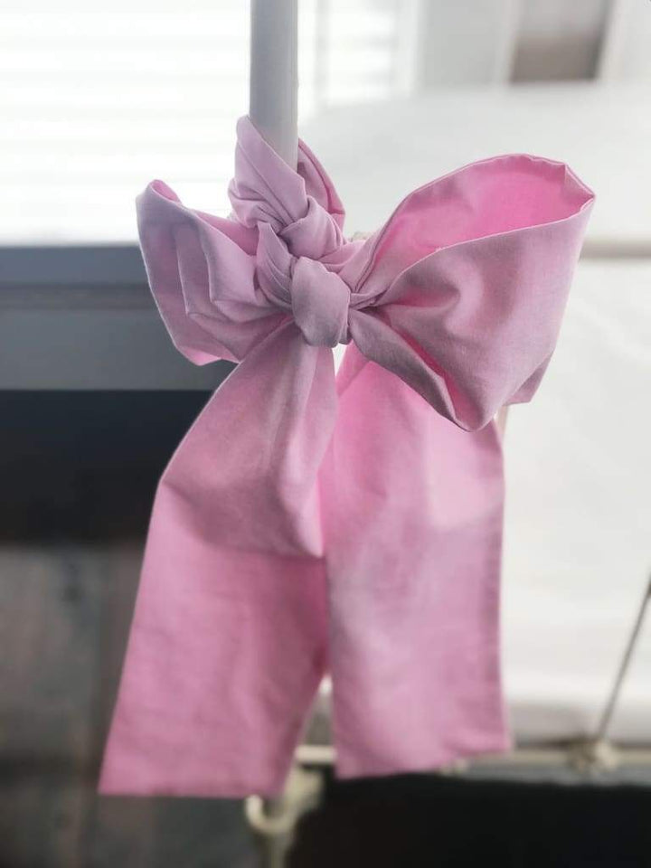 Parfait Pink Large Crib Bow handmade heirloom nursery - High Cotton Textile