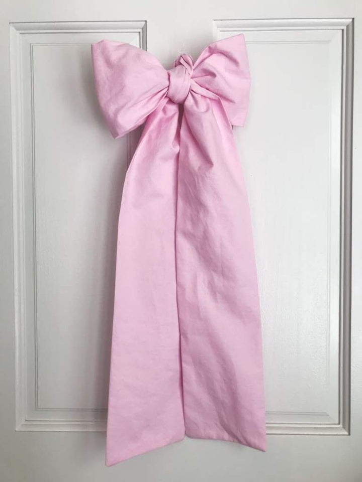 Parfait Pink Large Crib Bow handmade heirloom nursery - High Cotton Textile